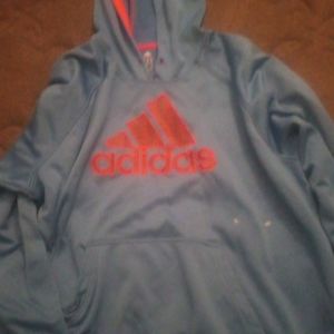Adidas Hoodie  Turquoise Green And Red  XXL Logo 2XL Three Stripes